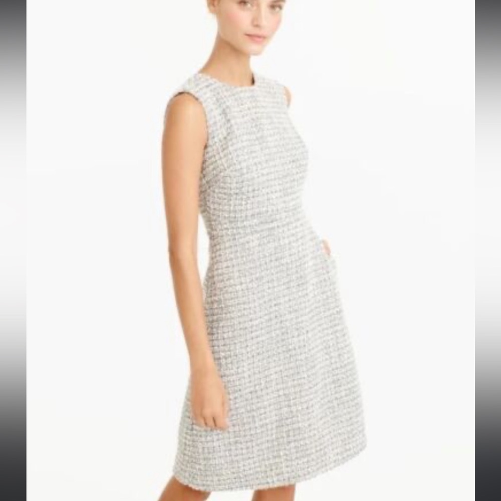 J Crew Shimmer Tweed Sleeveless Dress